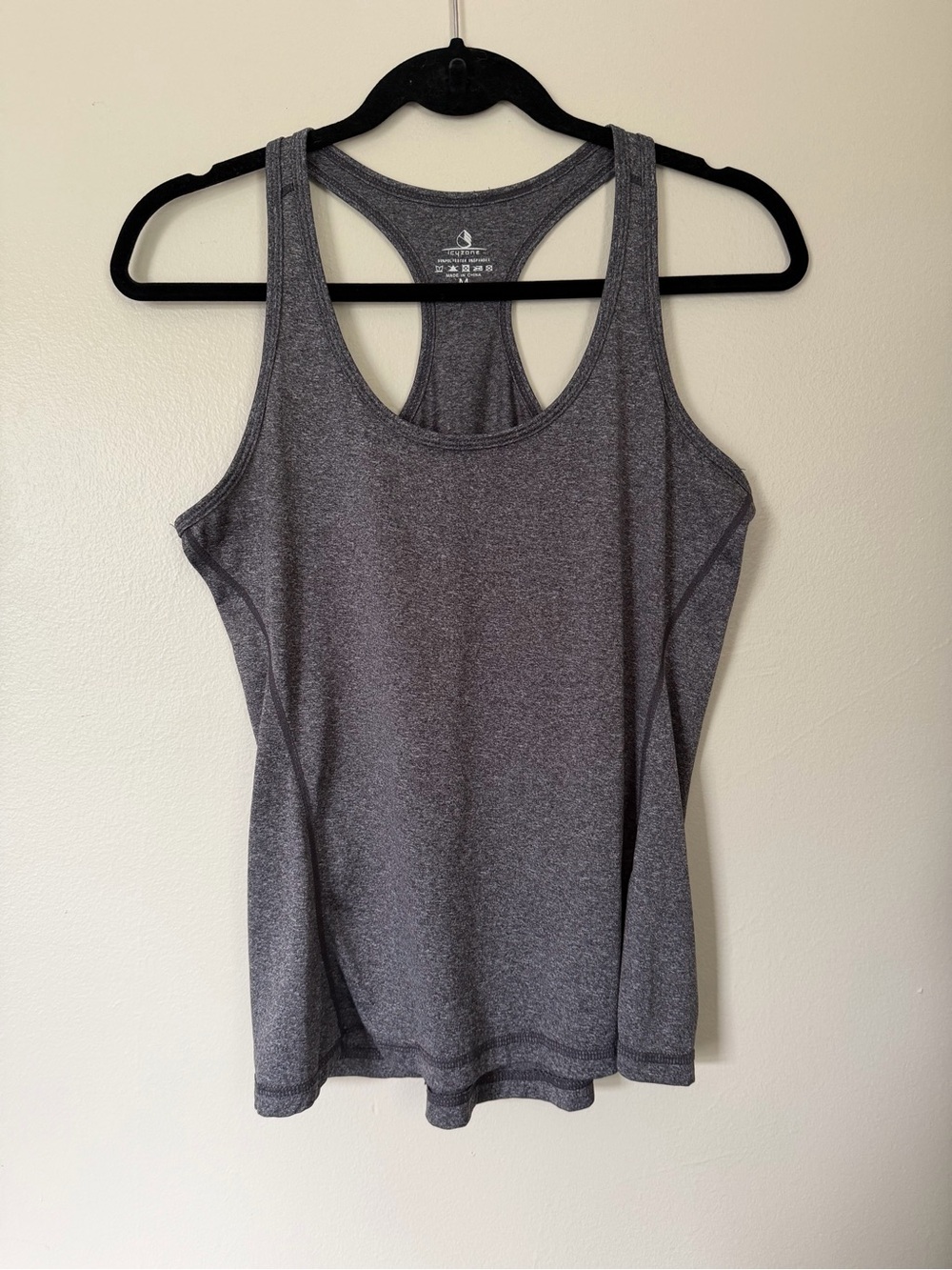 Icyzone Gray Racerback Performance Tank Women Medium Active Athletic